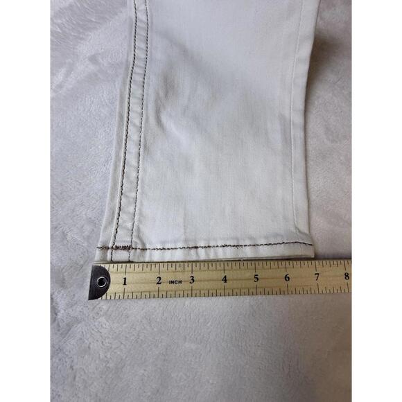 Rock Revival Jeans Women’s Skinny White Denim Arjean Distressed Size 32x33 NWT - Picture 6 of 6